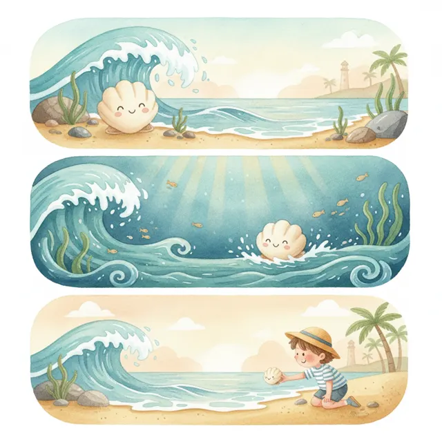 Pearl the Shell's Long Trip story for kids illustration