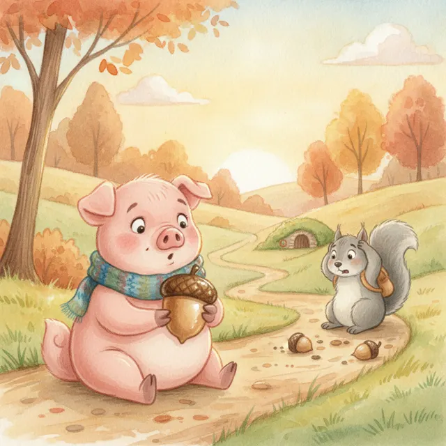 Penny and the Lost Acorn story for kids illustration
