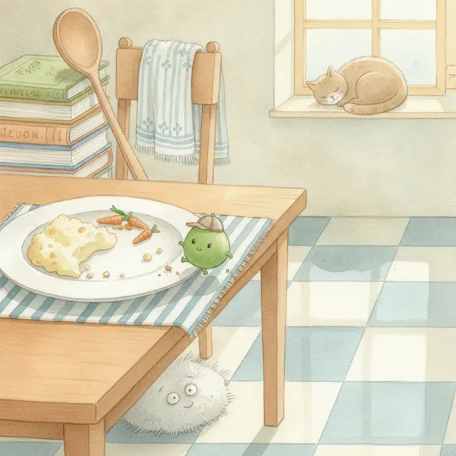 Pepper the Pea story for kids illustration