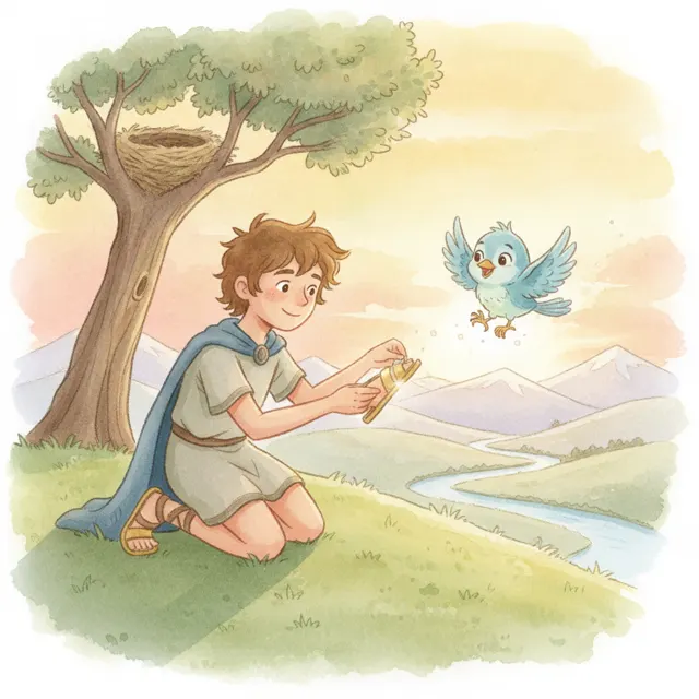 Perseus Gives Away His Magic Gift story for kids illustration