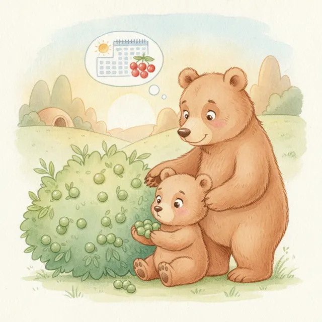 Petra Waits for the Berries story for kids illustration