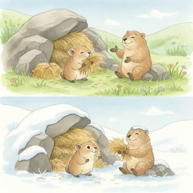 Piko the Pika's Long Winter story for kids illustration