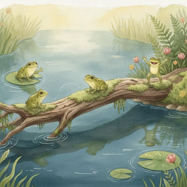 Pip Crosses the Log story for kids illustration