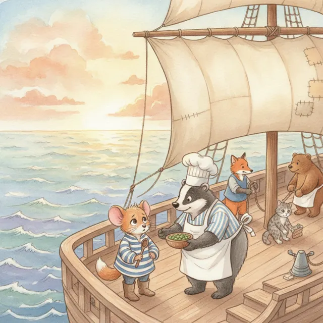 Pip's First Day at Sea story for kids illustration