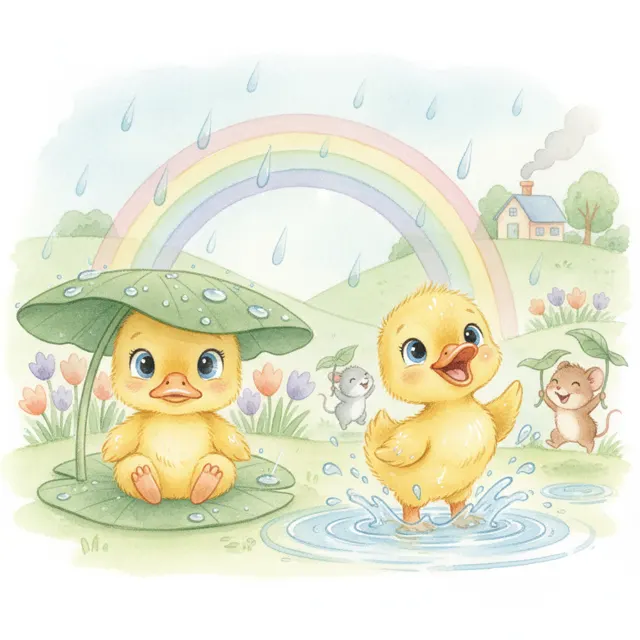Pip's First Rain story for kids illustration