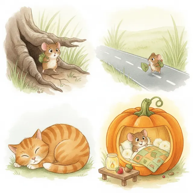 Pip the Mouse Finds a Home story for kids illustration