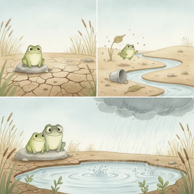 Pip Waits for the Rain story for kids illustration
