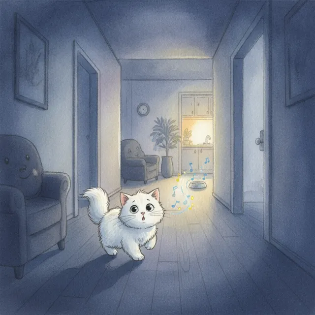 Pip Walks Down the Dark Hall story for kids illustration