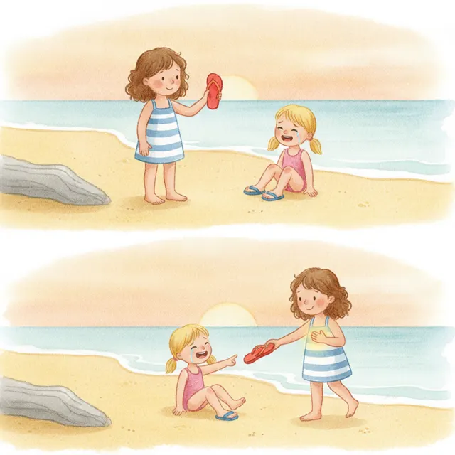 Pippa and the Lost Flip-Flop story for kids illustration
