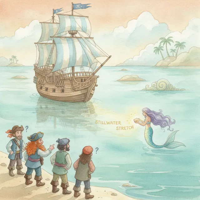 Pirates and the Mermaid's Gift story for kids illustration