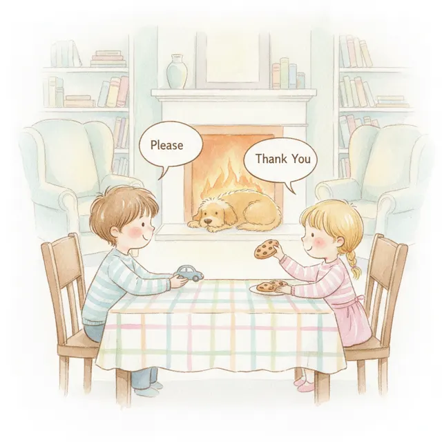 Please and Thank You story for kids illustration