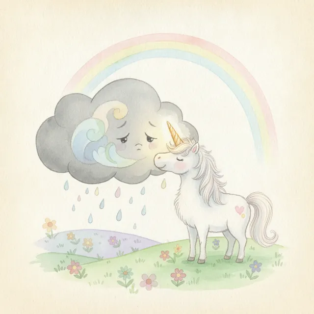 Poppy and the Lost Rainbow story for kids illustration