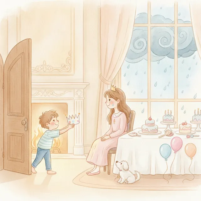 Princess Pia's Quiet Birthday story for kids illustration