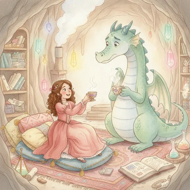 Princess Zara and the Dragon's Problem story for kids illustration