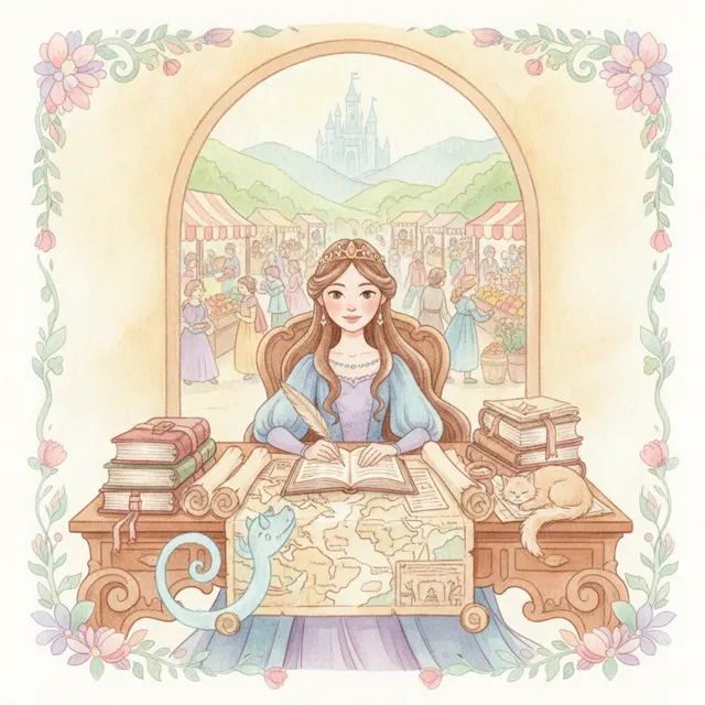 Queen Mira's Market Day story for kids illustration