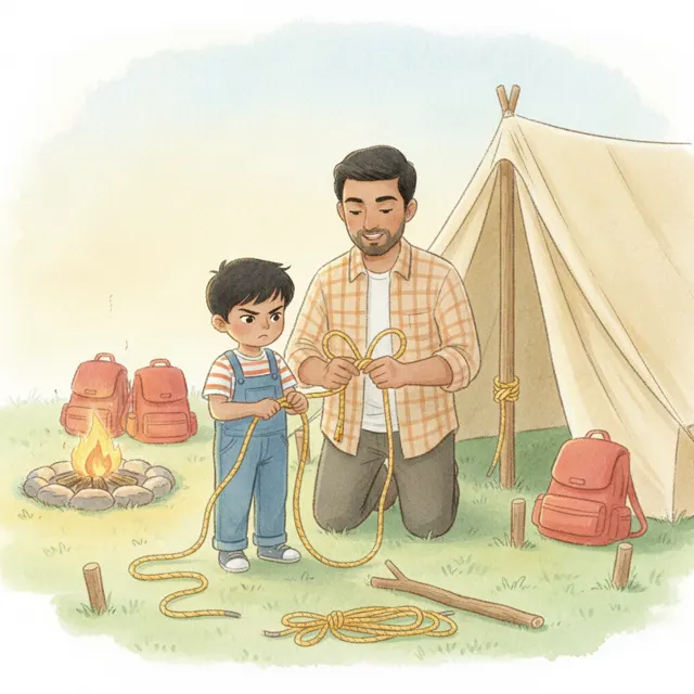 Ravi Ties the Knot story for kids illustration