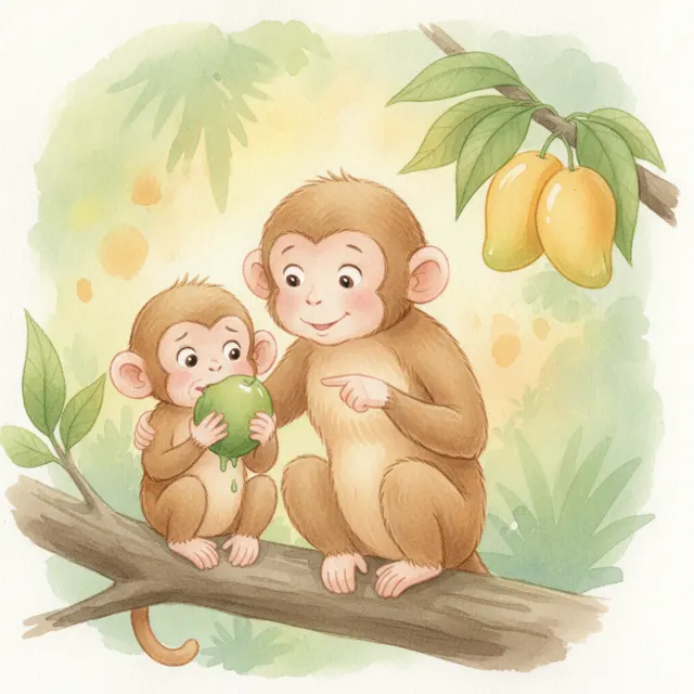 Rollo Waits for the Mango story for kids illustration