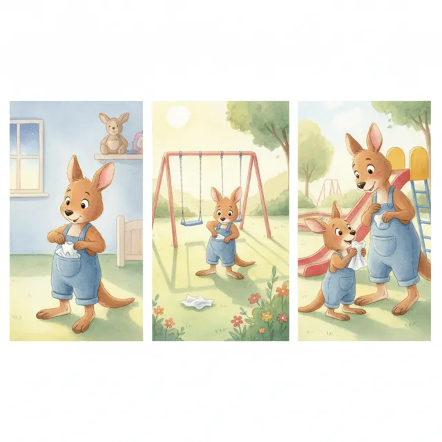 Roo's Tooth Goes Missing story for kids illustration