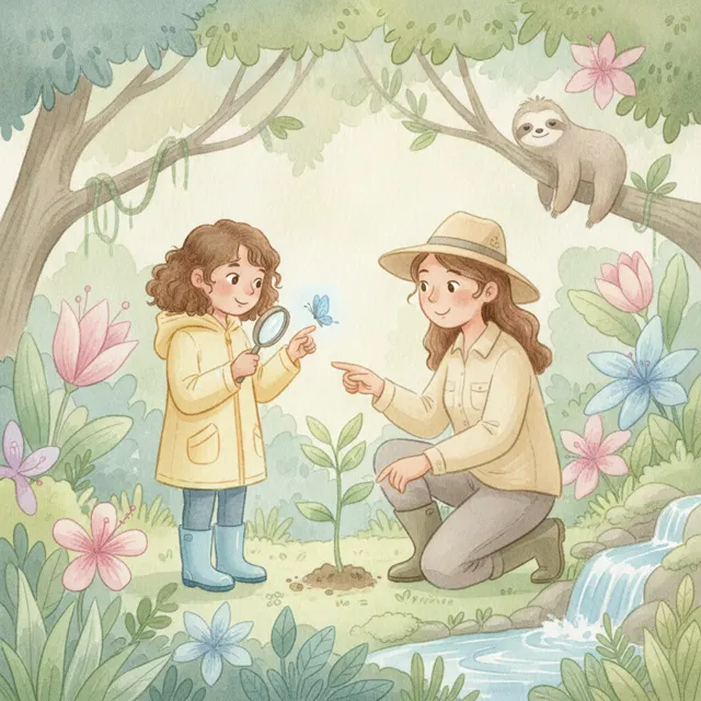 Rosa and the Rain Forest story for kids illustration