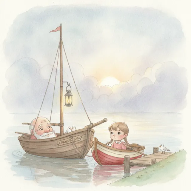 Rowboat Rosie and the Quiet Morning story for kids illustration