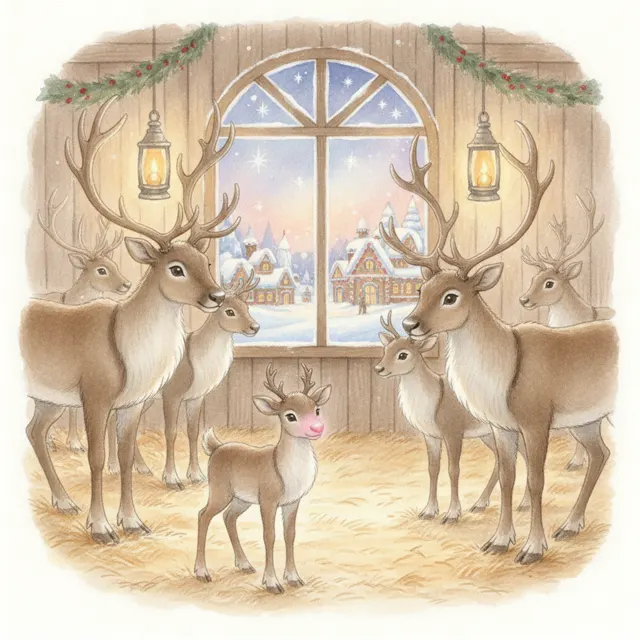 Rudy's First Christmas story for kids illustration