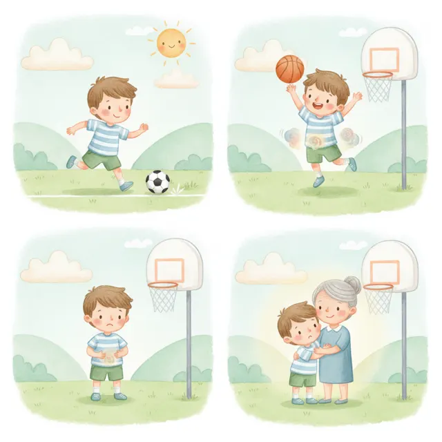 Running With the Ball story for kids illustration