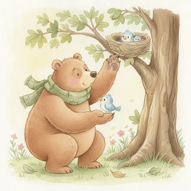 Rusty Helps a Little Bird story for kids illustration