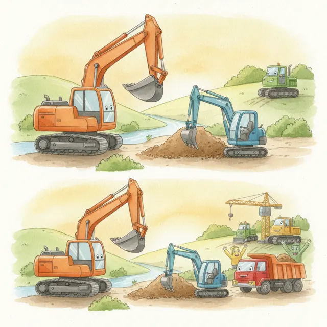 Rusty Learns to Share His Bucket story for kids illustration