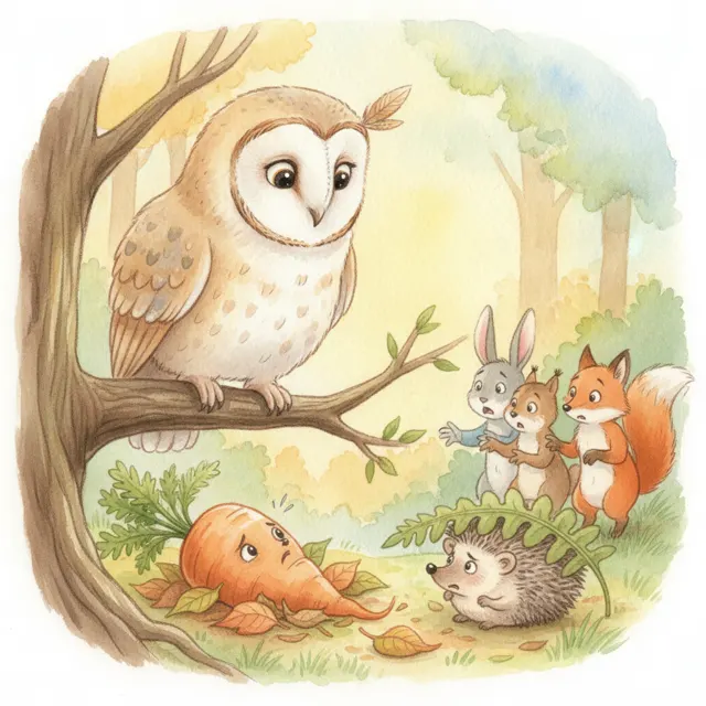 Sage the Owl Who Listens story for kids illustration