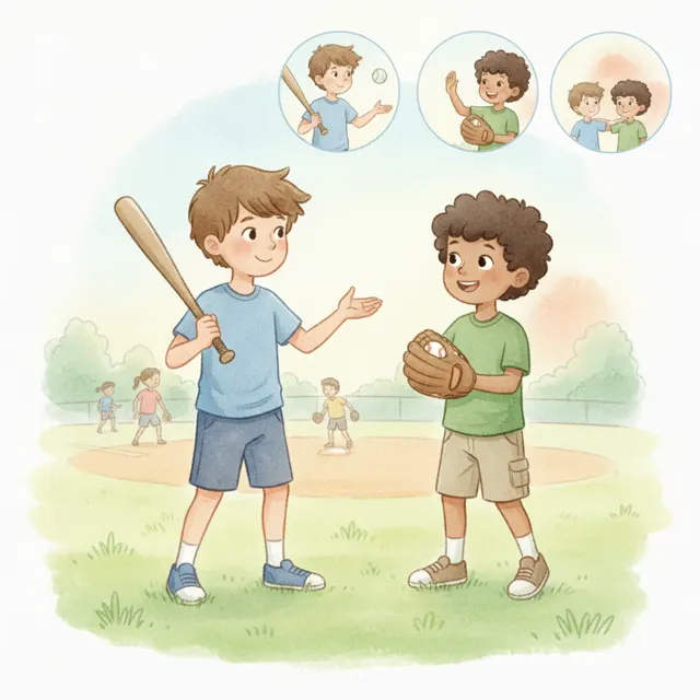 Sam Helps the New Kid story for kids illustration
