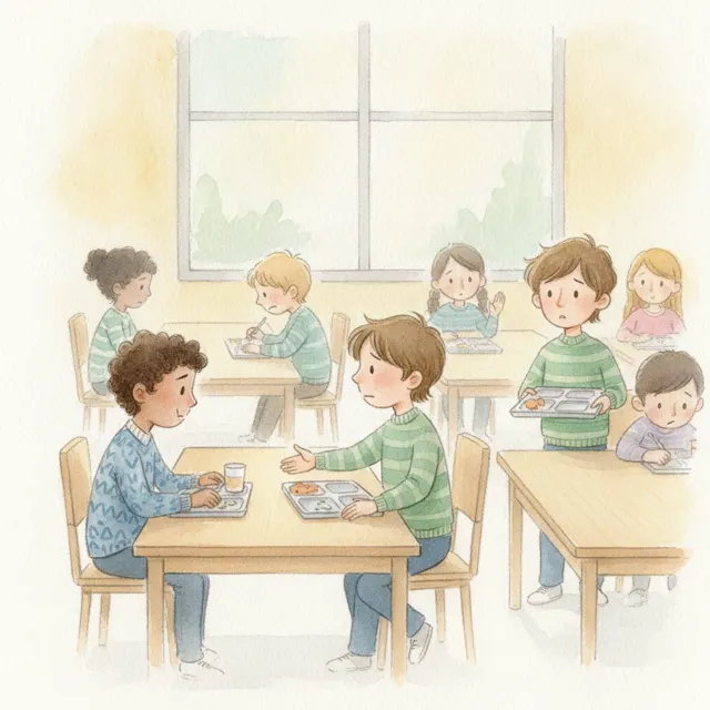 Sam Speaks Up for the New Kid story for kids illustration