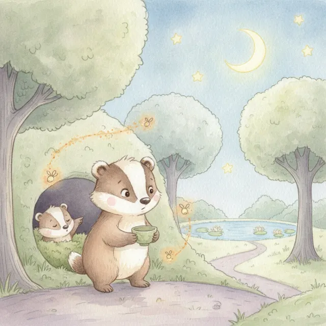 Sandy's First Night Out story for kids illustration