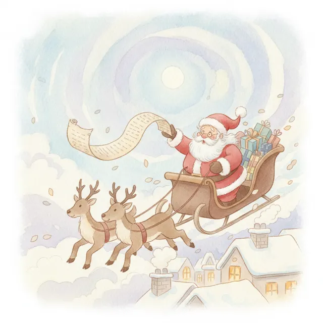 Santa's Lost List story for kids illustration