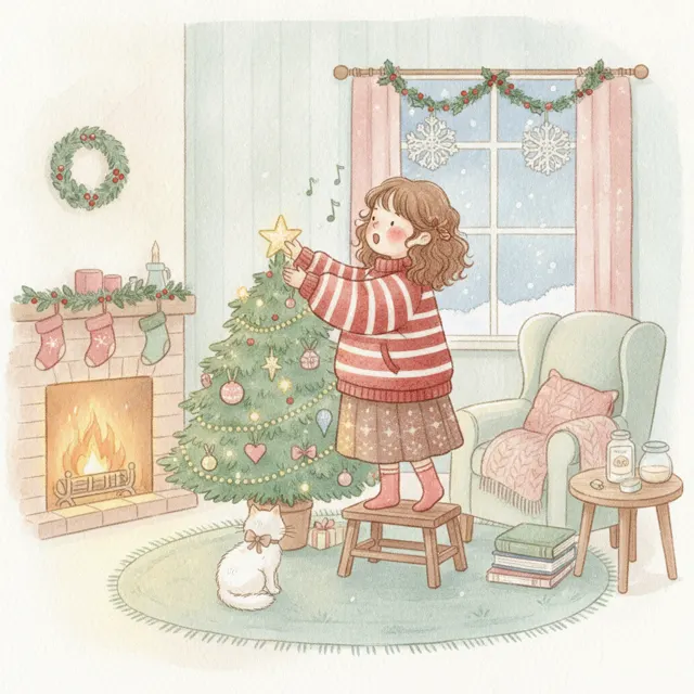 Santa's New Helper story for kids illustration