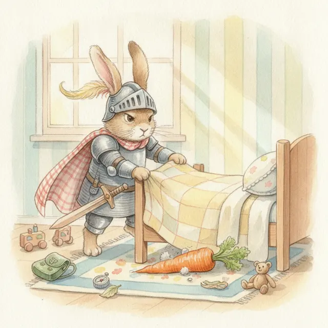 Sir Flopsy's Quest for the Missing Carrot story for kids illustration