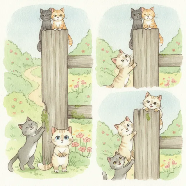 Socks Tries the Tall Fence story for kids illustration
