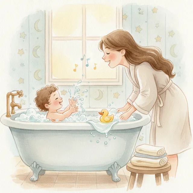 Splash Splash Bath Time story for kids illustration