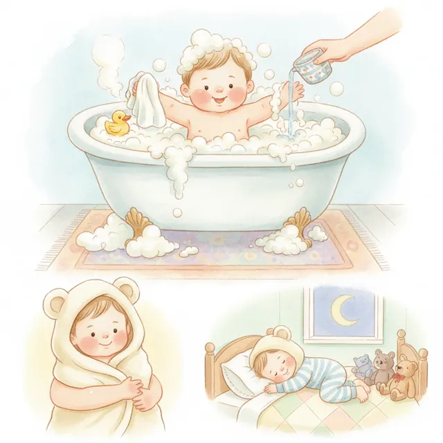 Splash Splash Bath Time story for kids illustration