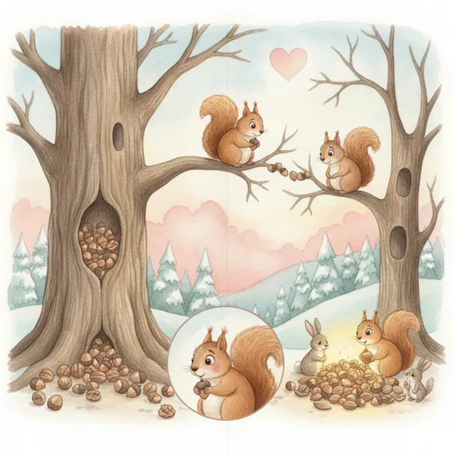 Squeak and the Empty Tree story for kids illustration