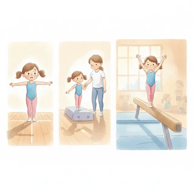 Standing Tall on the Beam story for kids illustration