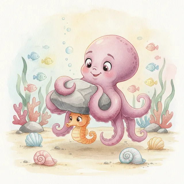 Suki Helps the Seahorse story for kids illustration