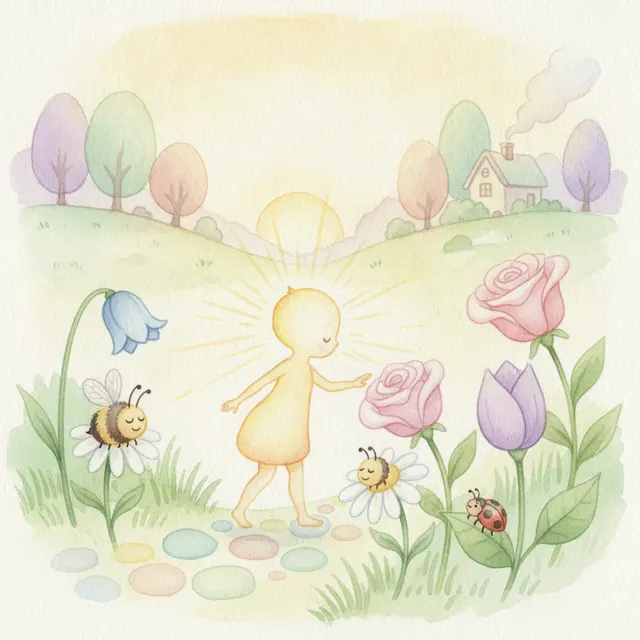 Sunbeam's Morning Walk story for kids illustration