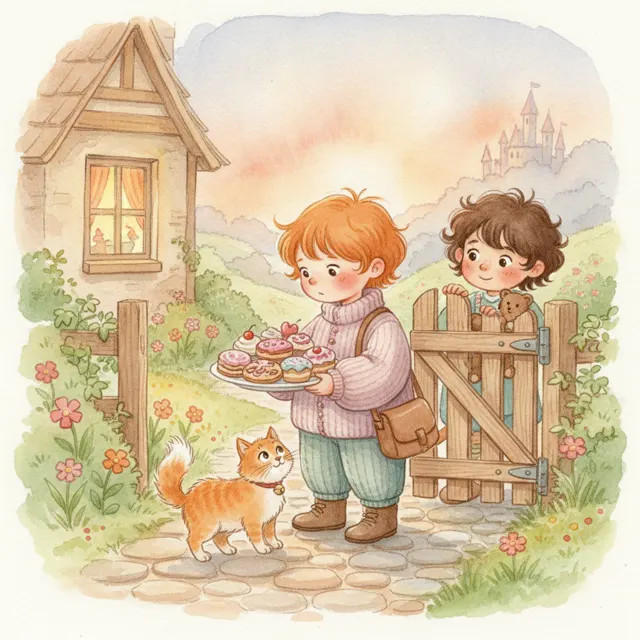 Sweets for the Shy Neighbor story for kids illustration