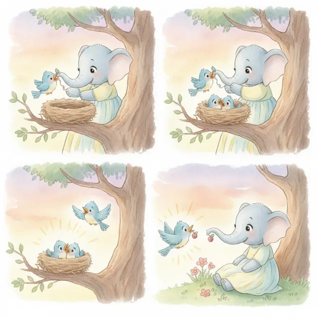 Tara Helps the Little Bird story for kids illustration