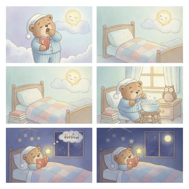 Teddy Bear's Big Nap story for kids illustration