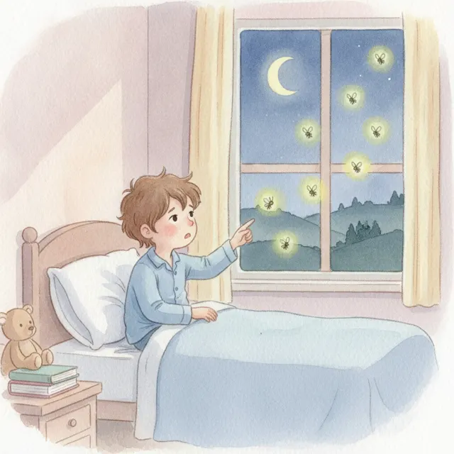 Ten Fireflies Light the Night story for kids illustration