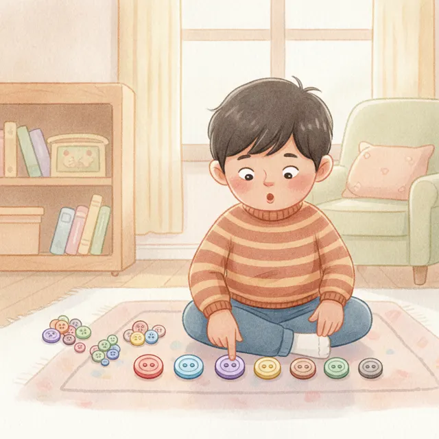 Ten Little Buttons story for kids illustration