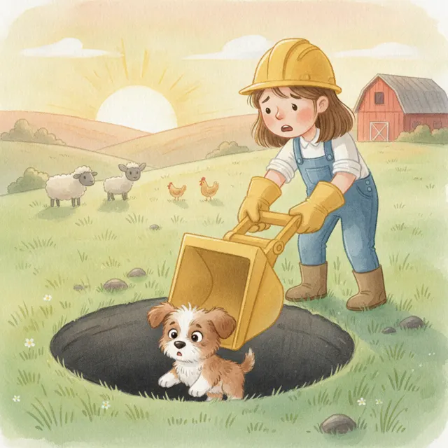 Tess and the Lost Puppy story for kids illustration