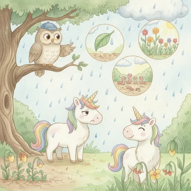 Thank You, Little Raindrop story for kids illustration