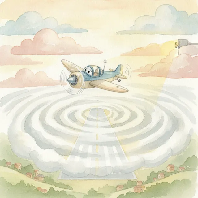 The Airplane Who Could Not Find the Runway story for kids illustration